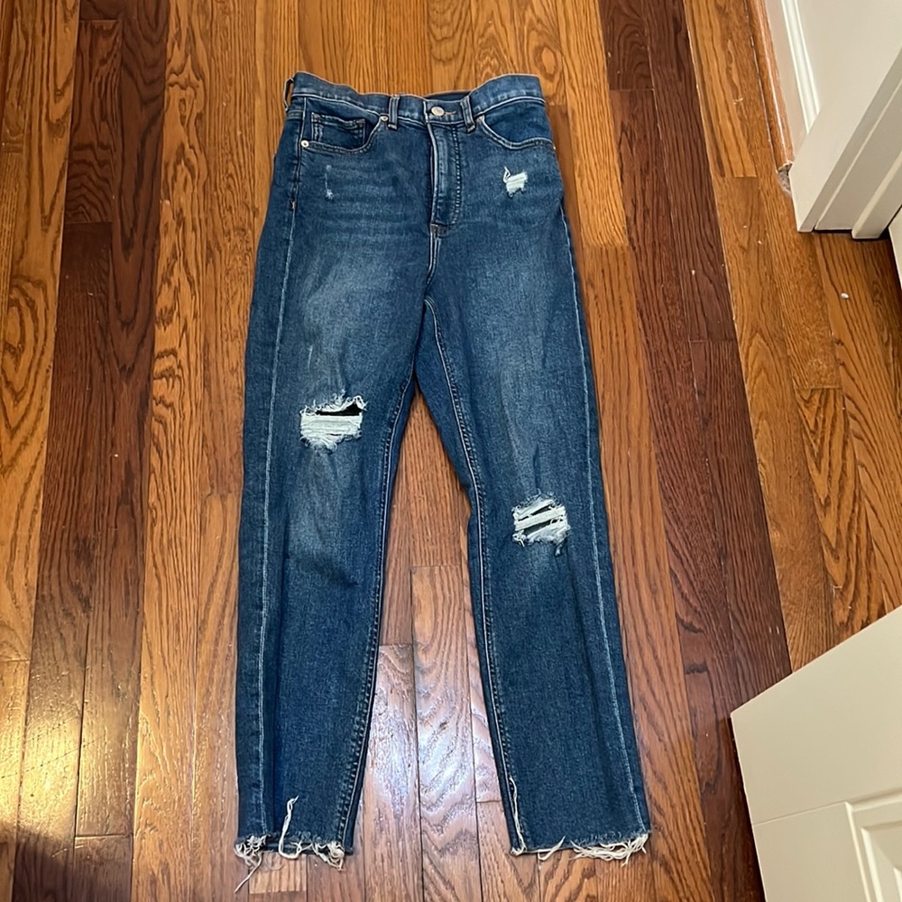 Express super high rise mom Jean